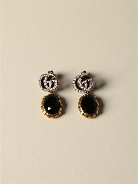 gucci earrings black crystal|gucci multi stone earrings.